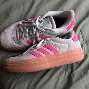 Adidas Women's Pink and Gray Sneakers